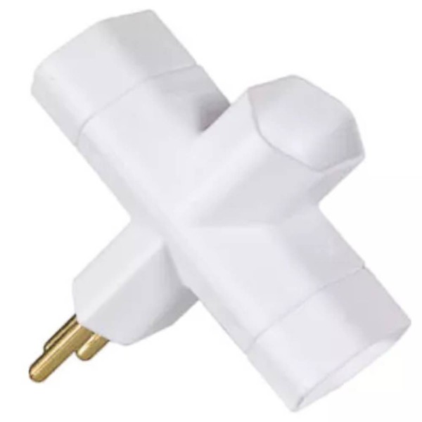 ADAPTADOR BENJAMIM TIPO T 2P+T 10A MARGIRUS BRANCO