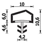 BORRACHA PORTA ENCAIXE CENTRAL MARROM 30 MT