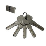 CILINDRO HAFELE 80MM MODELO EUROPEU DUPLO 6 PINOS FOSCO