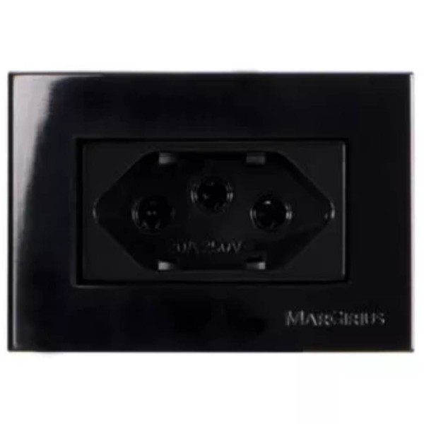 CONJUNTO TOMADA MARGIRIUS SLEEK MÓVEL 65X45MM PRETO