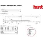 CORREDIÇA TELESCOPICA INOX HARDT H44 30KG 350MM