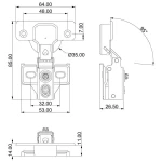 DOBRADIÇA CANECO SHORTLOCK CURTA FERLOCK CURVA/RETA AMORTECEDOR