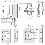 DOBRADIÇA CANECO CLICK HAFELE AMORTECEDOR CURVA C/10