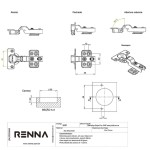 DOBRADIÇA CANECO CAL FIXO RENNA POP AMORTEC C/100 CURVA