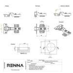 DOBRADIÇA CANECO CAL FIXO RENNA POP AMORTEC C/200 CURVA