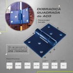DOBRADIÇA DE AÇO QUADADA REFORÇADA SÃO ROMÃO N.02 AZUL
