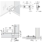 DOBRADIÇA MÓVEIS PARA VIDRO EMBUTIR HAFELE CROMADO