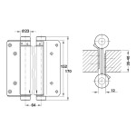 DOBRADIÇA VAI-VEM INOX HAFELE 150MM COM 2 UNIDADES