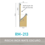 FARDO PERFIL ALUMÍNIO ROMETAL CAVA 15MM RM-213 6 MT INOX MATE