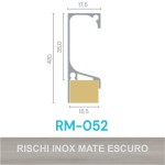 FARDO PERFIL ALUMÍNIO ROMETAL GOLA 15MM RM-052 6 MT INOX MATE