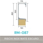 FARDO PERFIL ALUMÍNIO ROMETAL GOLA 15MM RM-087 6 MT INOX MATE