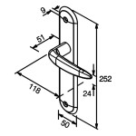 FECAHDURA ERICH EXTERNA 45MM ESPELHO 817-45PE CROMADO PADO
