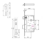 FECHADURA AUDAZ LOUVRE 55 QUADRADA EXTERNA INOX POLIDA