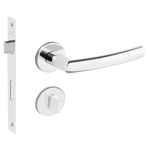 FECHADURA BINE REDONDA BANHEIRO INOX POLIDO