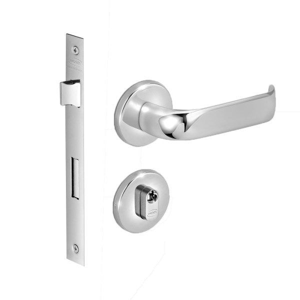 FECHADURA DUNA 3 REDONDA 55 EXTERNA CROMADA