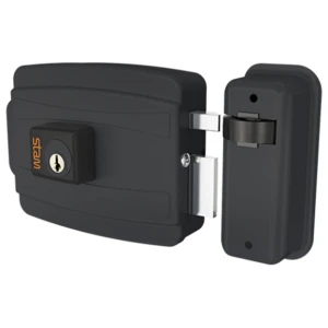 FECHADURA ELÉTRICA STAM 40MM ABRE PARA DENTRO PRETA