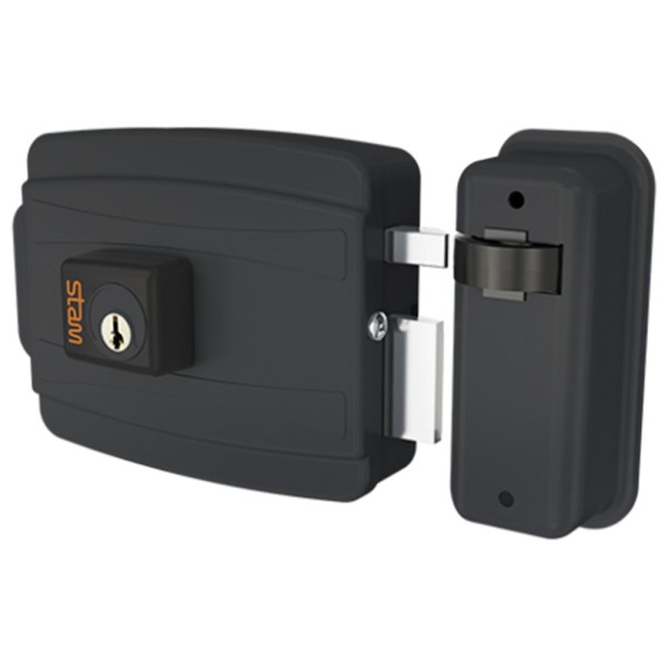 FECHADURA ELÉTRICA STAM 40MM ABRE PARA DENTRO PRETA