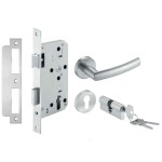 FECHADURA FERMAX EURO55 MAÇANETA 101 REDONDA EXTERNA POLIDO