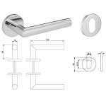 FECHADURA FERMAX NBR55 MAÇANETA 203 REDONDA EXTERNA POLIDO
