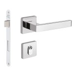 FECHADURA HATO 2 QUADRADA EXTERNA INOX POLIDO C/RED