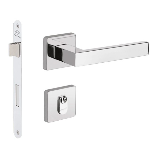 FECHADURA HATO 2 QUADRADA EXTERNA INOX POLIDO C/RED