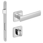 FECHADURA METRO LIGHT 55 QUADRADA BANHEIRO CROMADA C/RED
