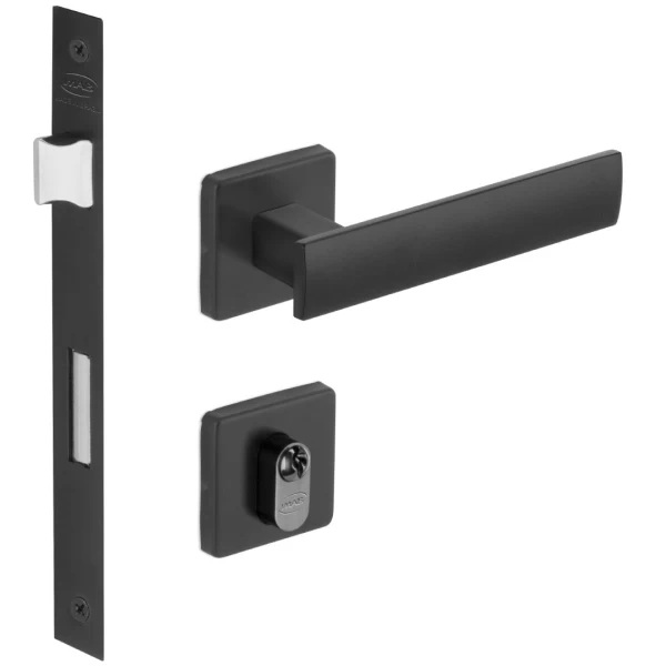 FECHADURA METRO LIGHT 55 QUADRADA EXTERNA PRETA