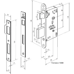 FECHADURA METRO LIGHT 55 QUADRADA BANHEIRO PRETA