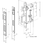 FECHADURA METRO LIGHT 55 QUADRADA EXTERNA PRETA
