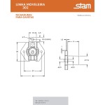 FECHADURA PARA GAVETA STAM LONGA 302 PRETA 31MM
