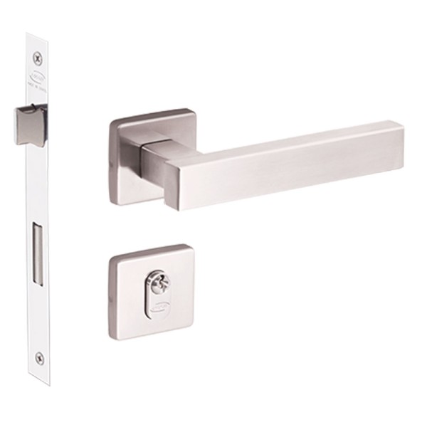 FECHADURA MOBIA QUADRADA EXTERNA INOX ESCOVADO