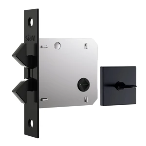 FECHADURA PORTA CORRER 1006-S WC QUADRADA CLASSIC PRETA