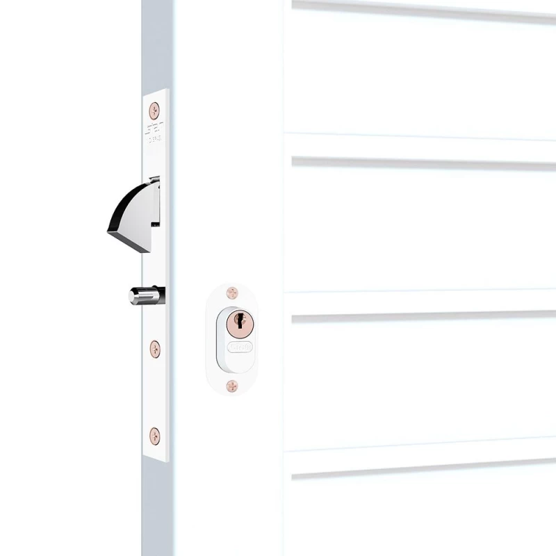 FECHADURA PORTA CORRER STAM GENEBRA 940 BRANCO - Trava Forte