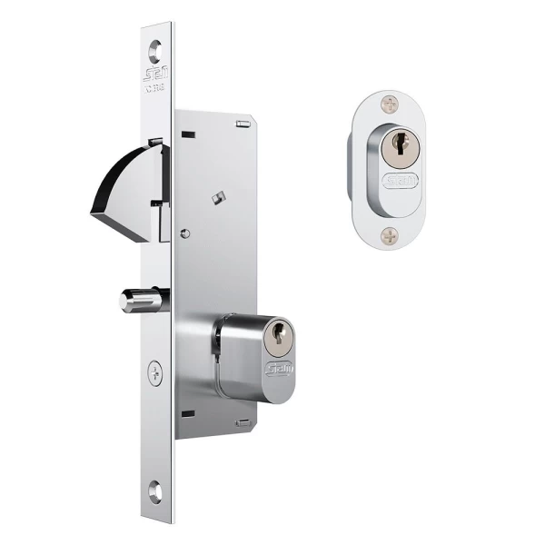 FECHADURA PORTA CORRER STAM 940 ESPELHO INOX CROMADO