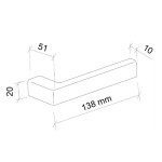 FECHADURA HATO 2 QUADRADA EXTERNA INOX POLIDO C/RED