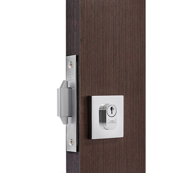 FECHADURA PORTA CORRER EXTERNA 45MM QUADRADA CROMADA UNIÃO MUNDIAL