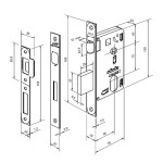 FECHADURA ROLETE 1710 QUADRADA EXTERNA ESCOVADA XE C/RED
