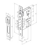 FECHADURA ROLETE 4910 MULTIPONTO QUADRADA INOX POLIDO