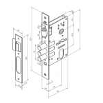 FECHADURA ROLETE 4910 MULTIPONTO REDONDA INOX POLIDO