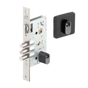FECHADURA ROLETE 4910 MULTIPONTO QUADRADA PRETA