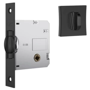 FECHADURA ROLETE STAM 1025 QUADRADA BANHEIRO PRETA