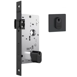 FECHADURA ROLETE STAM 803 QUADRADA PRETA