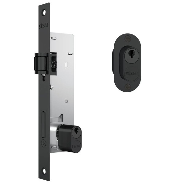 FECHADURA SERRALHEIRO ROLETE STAM NANCY 601 ESPELHO PRETO