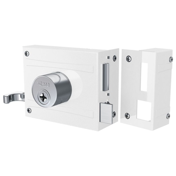 FECHADURA SERRALHEIRO SOBREPOR STAM LINGUETA 1701/100 BRANCO