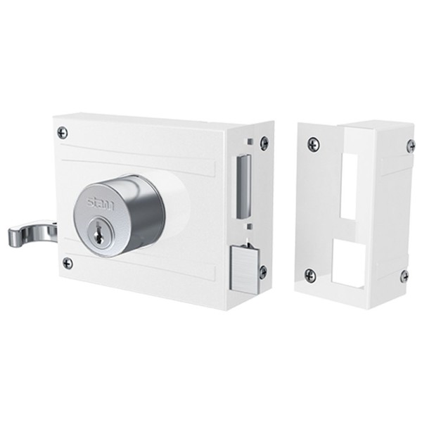 FECHADURA SERRALHEIRO SOBREPOR STAM LINGUETA 701/100 BRANCO