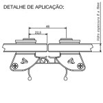 FECHO CENTRAL VIDRO 1570 BRANCO FERMAX 80MM