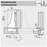 KIT 2 DOBRADIÇAS CANECO BLUM CLIP BLUMOTION CURVA