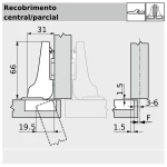 KIT 2 DOBRADIÇAS CANECO BLUM CLIP STANDARD CURVA
