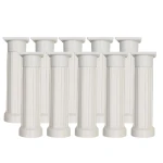 KIT C/10 PÉS MÓVEIS PLÁSTICO REDONDO FRISADO 140MM REGULAGEM