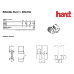KIT C/2 DOBRADIÇAS INVISÍVEL TOPO D-10 ABERTURA 180º LATÃO